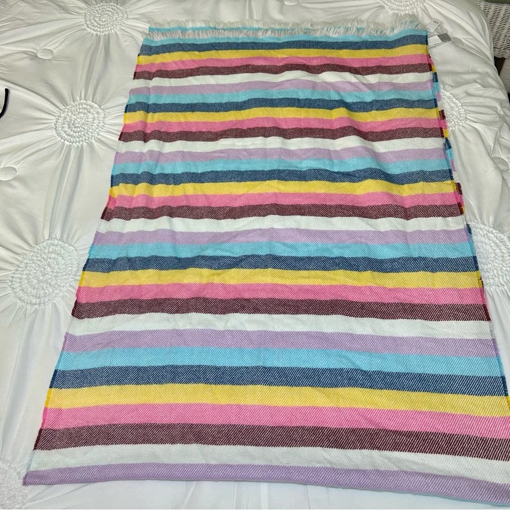 NWT Gap Colotful Stripe Fringe Edge Blanket Scarf